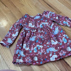 wonder nation Rust and Light Blue Floral Baby dress